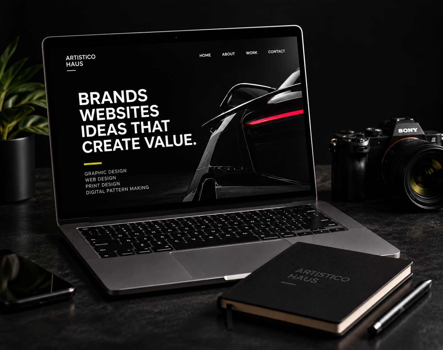 Artistico Haus web design laptop